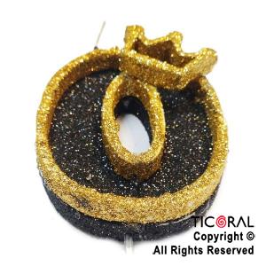 VELA NUMERO CORPOREO CON GIBRE ORO N.0 x 1